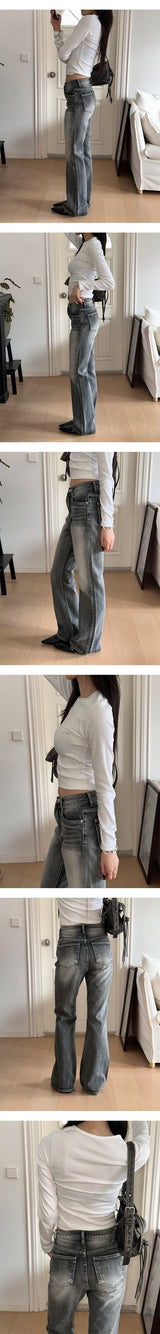 Grayish ブーツカットデニムパンツ