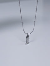 Surgical steel fish necklace