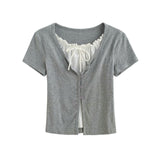 Sora Layered Button Top