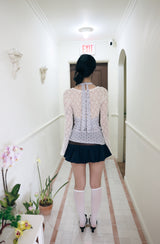 Dot halter top (Black/Light purple)
