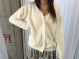 モヘアカーディガン