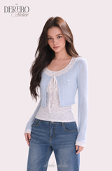 Dodo baby color cardigan layered top