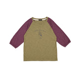 ボニーツートーンスラブラグランTシャツ (khaki/wine)