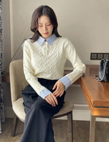 Divet Two Pin Tuck Brushed Span Wide Slacks