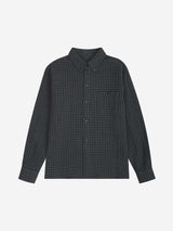レギュラーコットンチェックシャツ(BLACK)