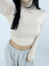 (SPECIAL PLANNED PRICE❤LONG & SHORT❤5 COLORS❤) GLAMOUR SLIM-FIT STRETCH LONG-SLEEVE TURTLE-NECK TOP