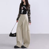 Retro High Waist Wide-Leg Pants – Old Money Style Relaxed Trousers