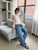 regular fit denim pants
