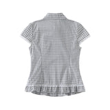 Rovin Check Frill Blouse