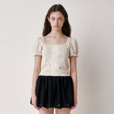 Lace Puff T-shirt (Grey)