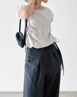 Carbon side buckle wrap slacks