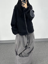 reverse elbow fleece zip-up