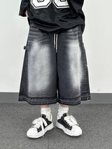 unique stitch carpenter denim shorts