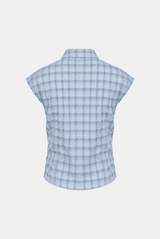 Meira Check Shirring Blouse