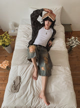 Grunning ヴィンテージダメージバミューダパンツ