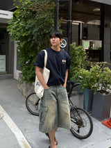 Fairy half cargo denim pants