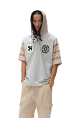 Hooded Striped Sports Tee