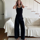 Ringer Cotton Sleeveless_Black