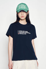 25SS チェックリストウーマン半袖Tシャツ ダークネイビー