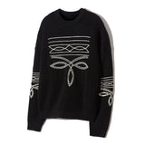 western stitch sweater black