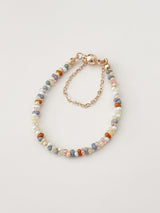 Summer Orange Beads Initials Bracelet
