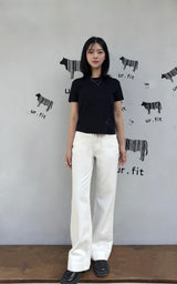 HEMLINE WHITE DING DENIM PANTS code 25010