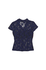 レースシャーリングシャツ #NAVY&BLACK