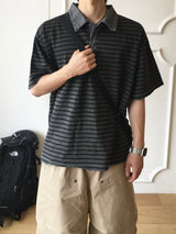 Tod pigment stripe collar short sleeve 4C