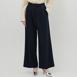 TAILORED DOUBLE PLEATED SLACKS [NAVY]