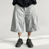 Spike Curve Slit Pintuck Sweat Bermuda Pants (3 colors)