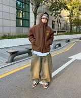 Oversized Two-Way Washed Puffer Jacket (6oz)