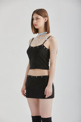 VELVET STUD TOP
