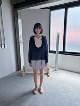タイネックラッフルブラウス
