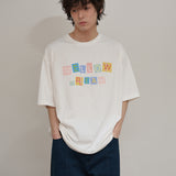 MELLOW DREAM チェックレターハーフTシャツ