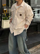 Dying patch carpenter denim