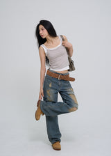 Griner Damage Wide Denim Pants