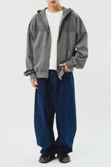 Pigment Applique Hooded Zip Up (3color)