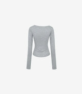 Jelly Button Asymmetric Ruched Top