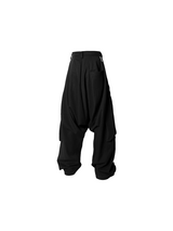 RELABEL Three-dimensional Composition (Reshaped) Low-rise Multi-fold Asymmetric Through-zip Multi-pocket Casual Suit Trousers