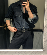  Billy Western Two Pocket Denim Long Sleeve Shirt