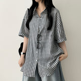 Doven Check Boxy Fit Short Sleeve Shirt Southern