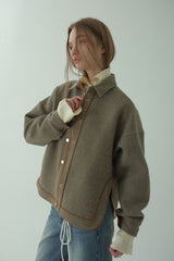 WOOL BLENDING ZIP-UP JACKET_BEIGE