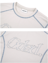 ODSDカットオフカバーステッチセミクロップTシャツ