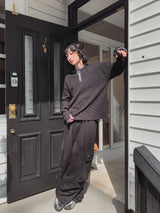 Kinji Waffle Henley Neck Warmer Long Sleeve T-shirt