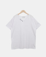 Nadeun Henley V-Neck Short Sleeve T-Shirt