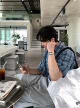 ルック グラス サマー デイリー ソフト チェック ショート スリーブ シャツ