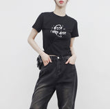 Leanne Cropped Printed T-Shirt