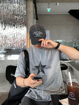 Look エンティススターモチーフピグメントオーバーサイズショートスリーブTシャツ