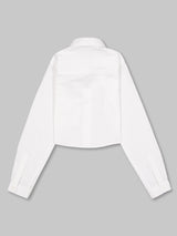 Crop Double Collar Shirts (White)