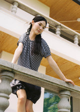 シアードチェックトップ(Navy)